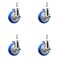 Service Caster 5 Inch 316SS Blue Polyurethane Swivel 10mm Threaded Stem Caster Set Brake SS316TS20S514-PPUB-BLUE-TLB-M1015-4 - alternate 4